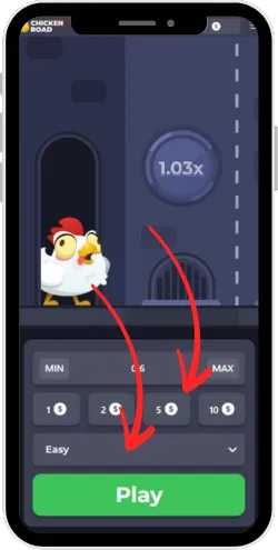 Select Difficulty and Bet Size