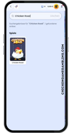 Chicken Road in der Spielauswahl
