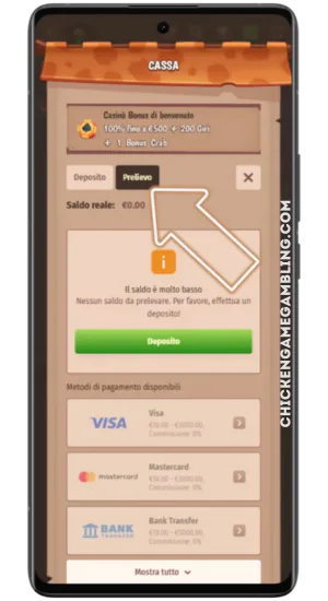 Gioca e riscuoti le vincite